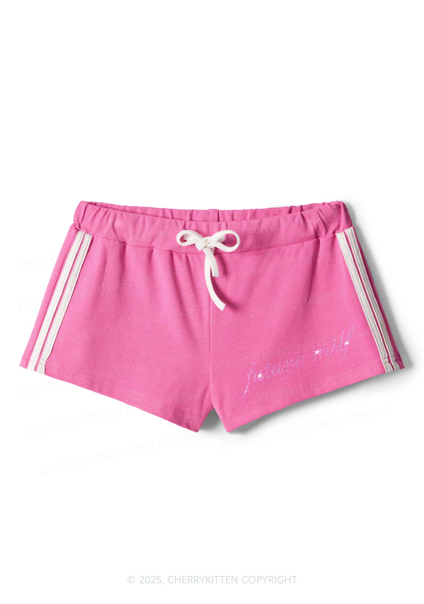 Rhinestone Pink Future Mxxfs Y2K Drawstring Mini Shorts Cherrykitten - Image 4