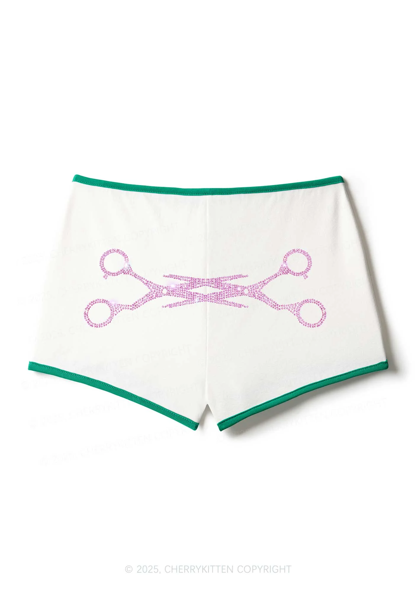 Rhinestone Pink Scissor Pride Y2K Booty Shorts Cherrykitten - Image 3