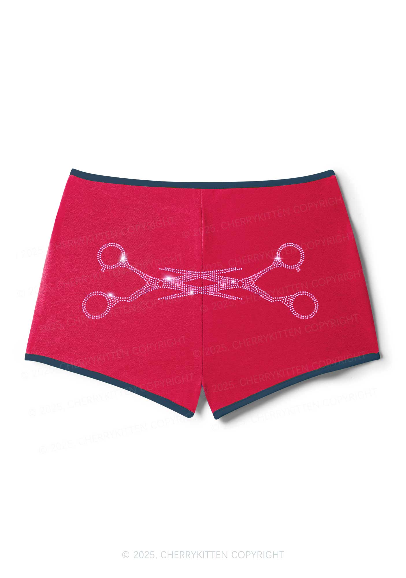 Rhinestone Pink Scissor Pride Y2K Booty Shorts Cherrykitten - Image 6