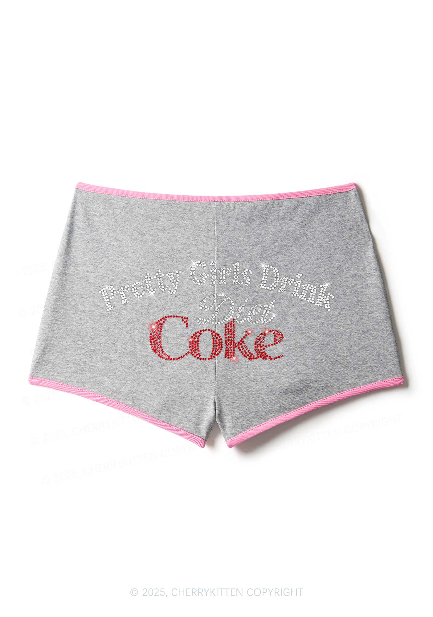 Rhinestone Pretty Girls Drink Diet Coke Y2K Booty Shorts Cherrykitten - Image 5