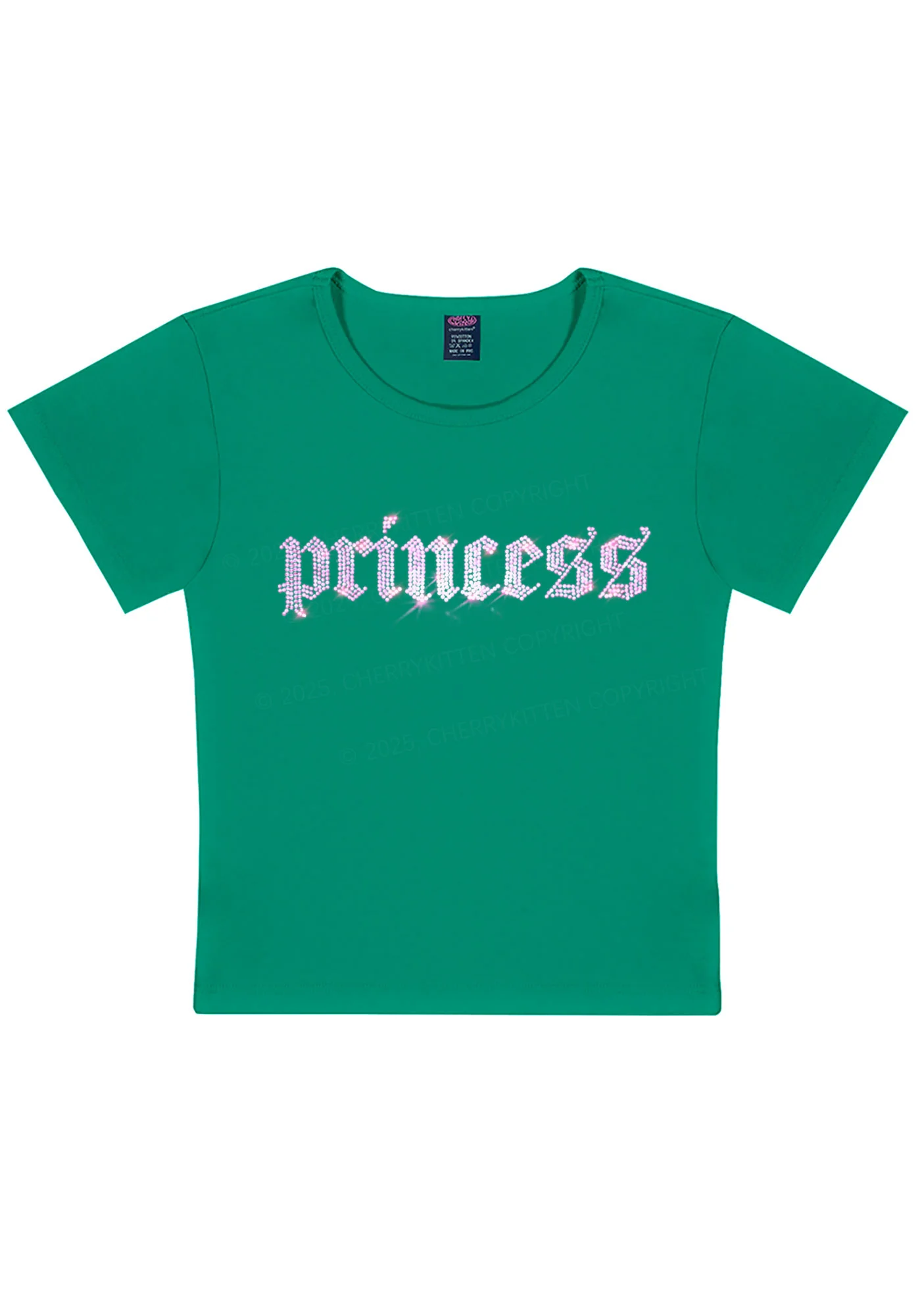 Rhinestone Princess Y2K Baby Tee Cherrykitten - Image 10