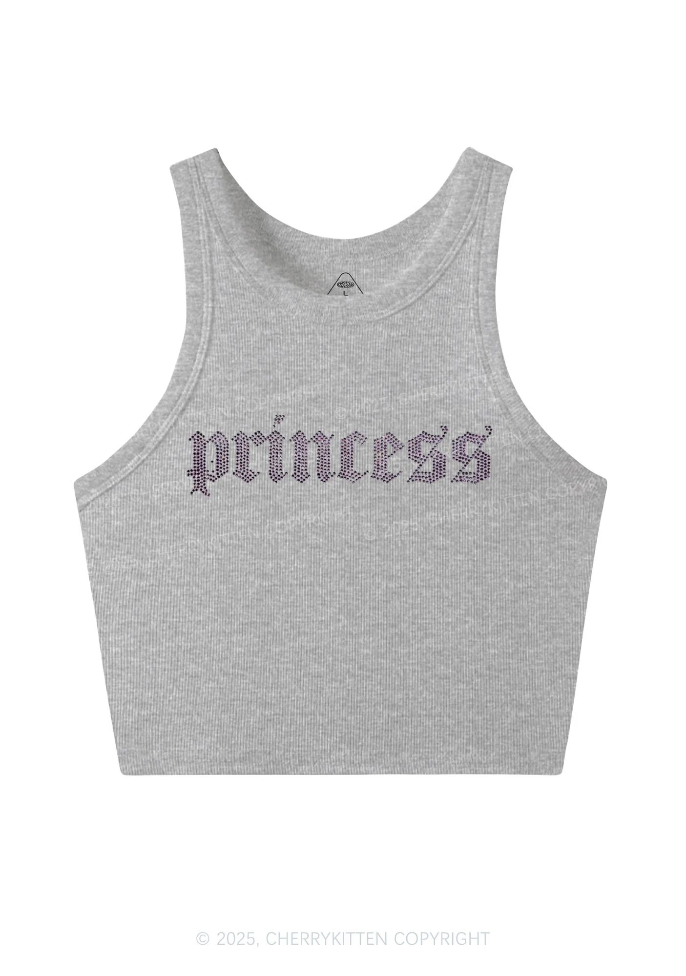 Rhinestone Princess Y2K Crop Tank Top Cherrykitten - Image 4