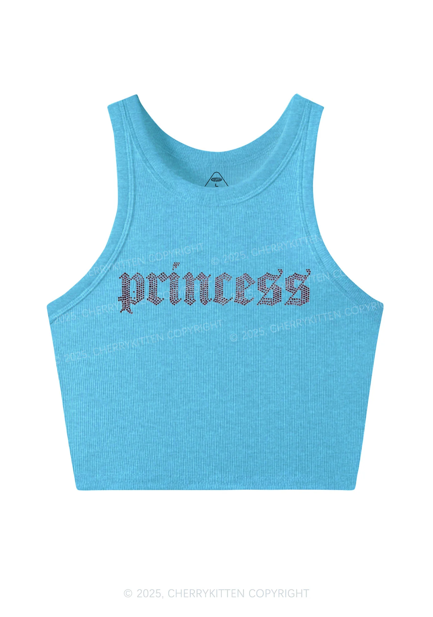 Rhinestone Princess Y2K Crop Tank Top Cherrykitten - Image 5