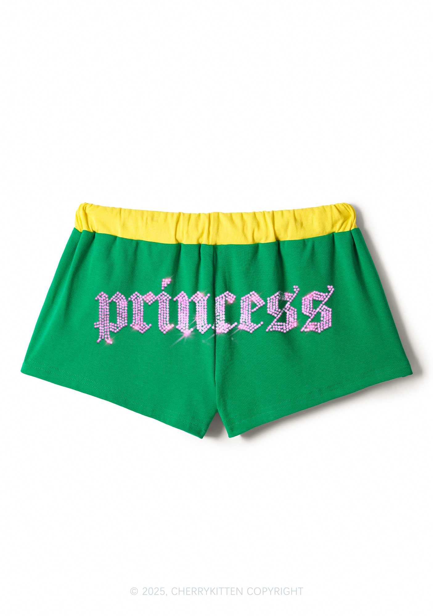 Rhinestone Princess Y2K Drawstring Mini Shorts Cherrykitten - Image 5