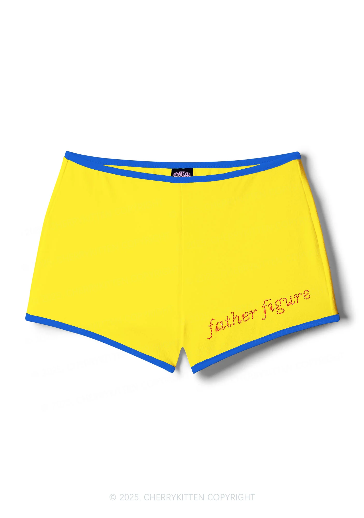 Rhinestone Red Father Figure Y2K Booty Shorts Cherrykitten - Image 3