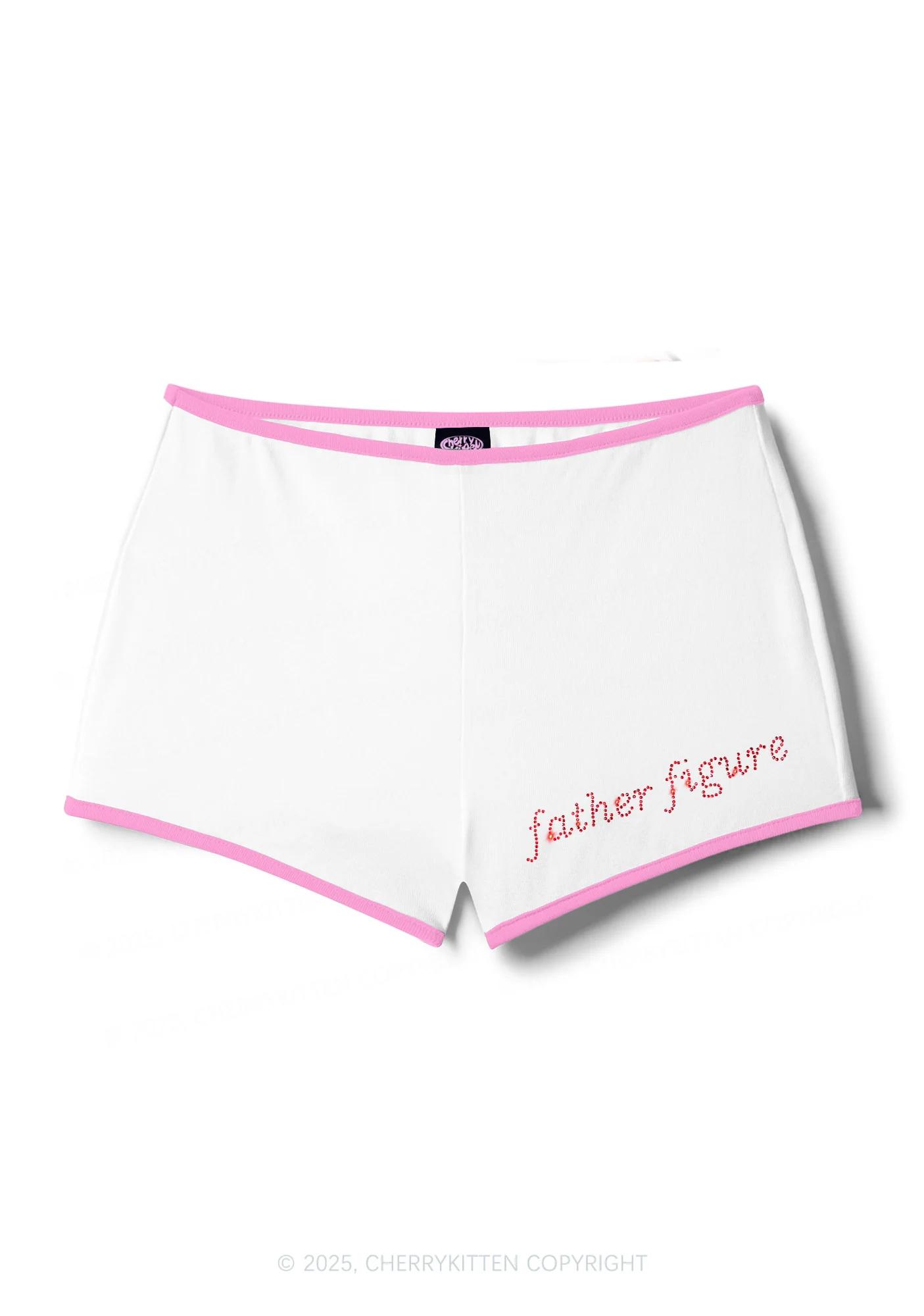 Rhinestone Red Father Figure Y2K Booty Shorts Cherrykitten - Image 5