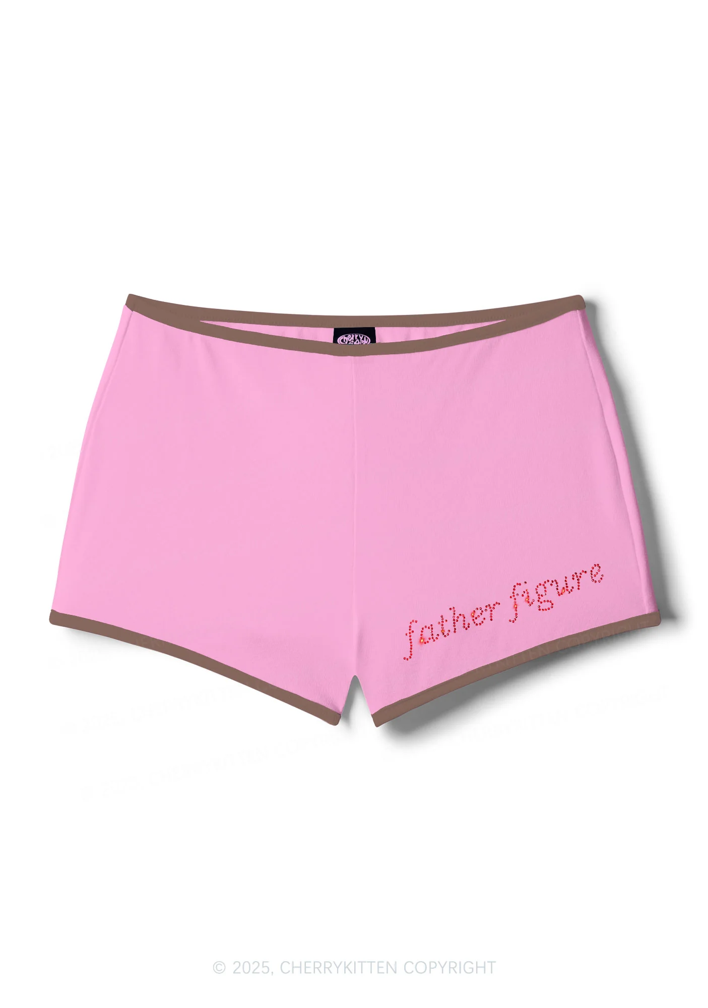 Rhinestone Red Father Figure Y2K Booty Shorts Cherrykitten - Image 6