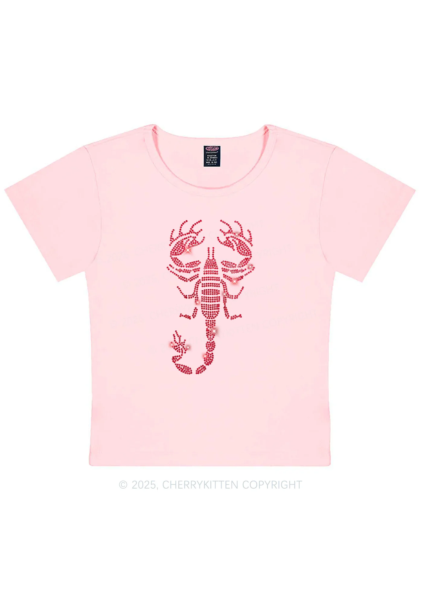Rhinestone Red Scorpion Y2K Baby Tee Cherrykitten - Image 10