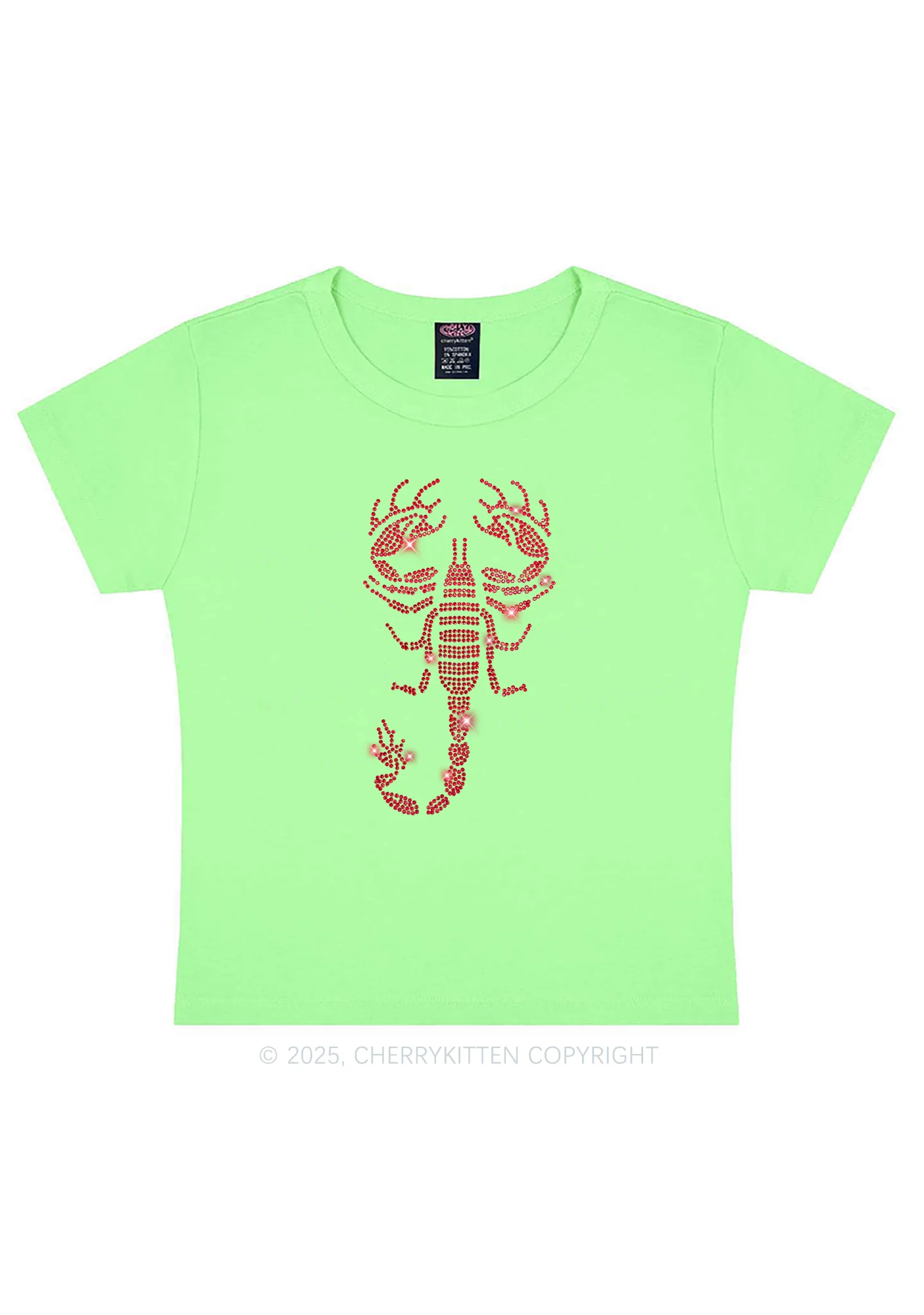 Rhinestone Red Scorpion Y2K Baby Tee Cherrykitten - Image 11