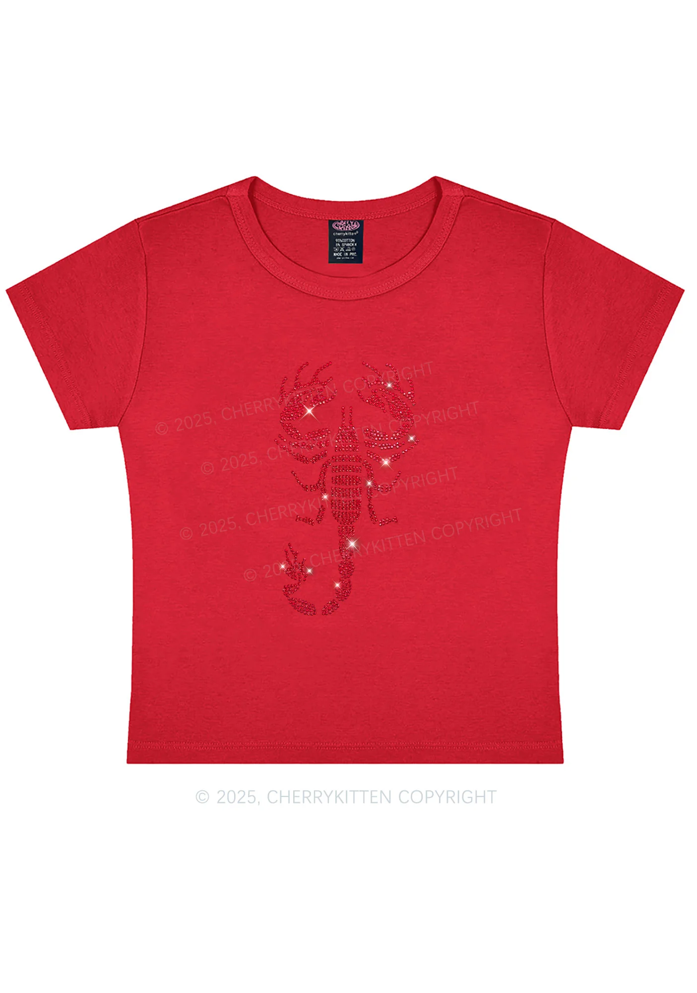 Rhinestone Red Scorpion Y2K Baby Tee Cherrykitten - Image 12