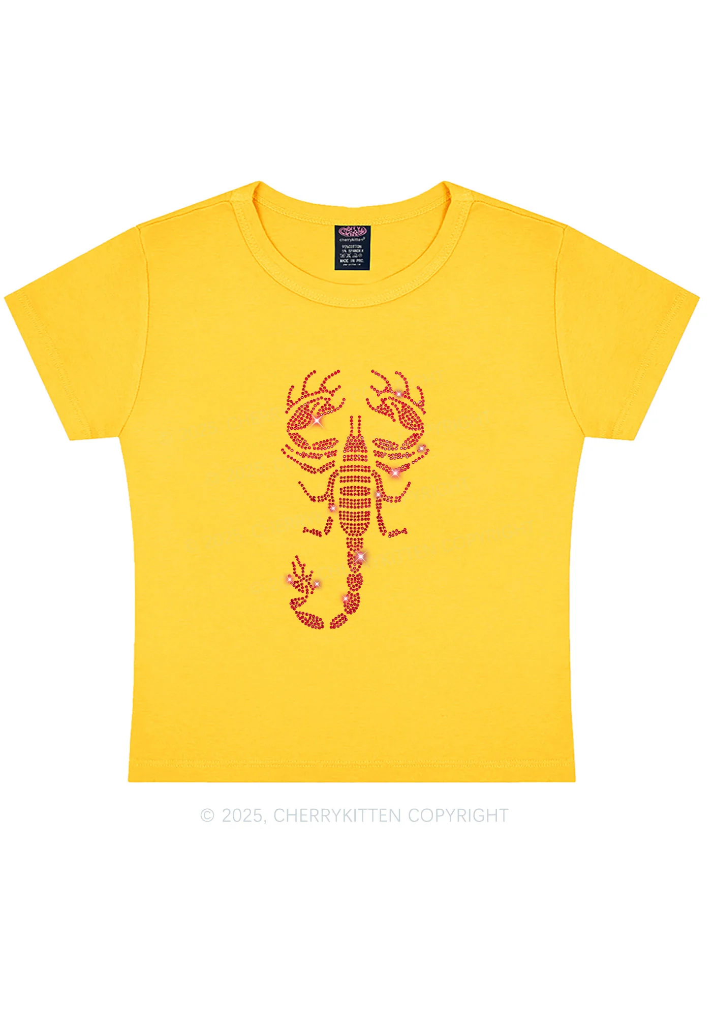 Rhinestone Red Scorpion Y2K Baby Tee Cherrykitten - Image 5