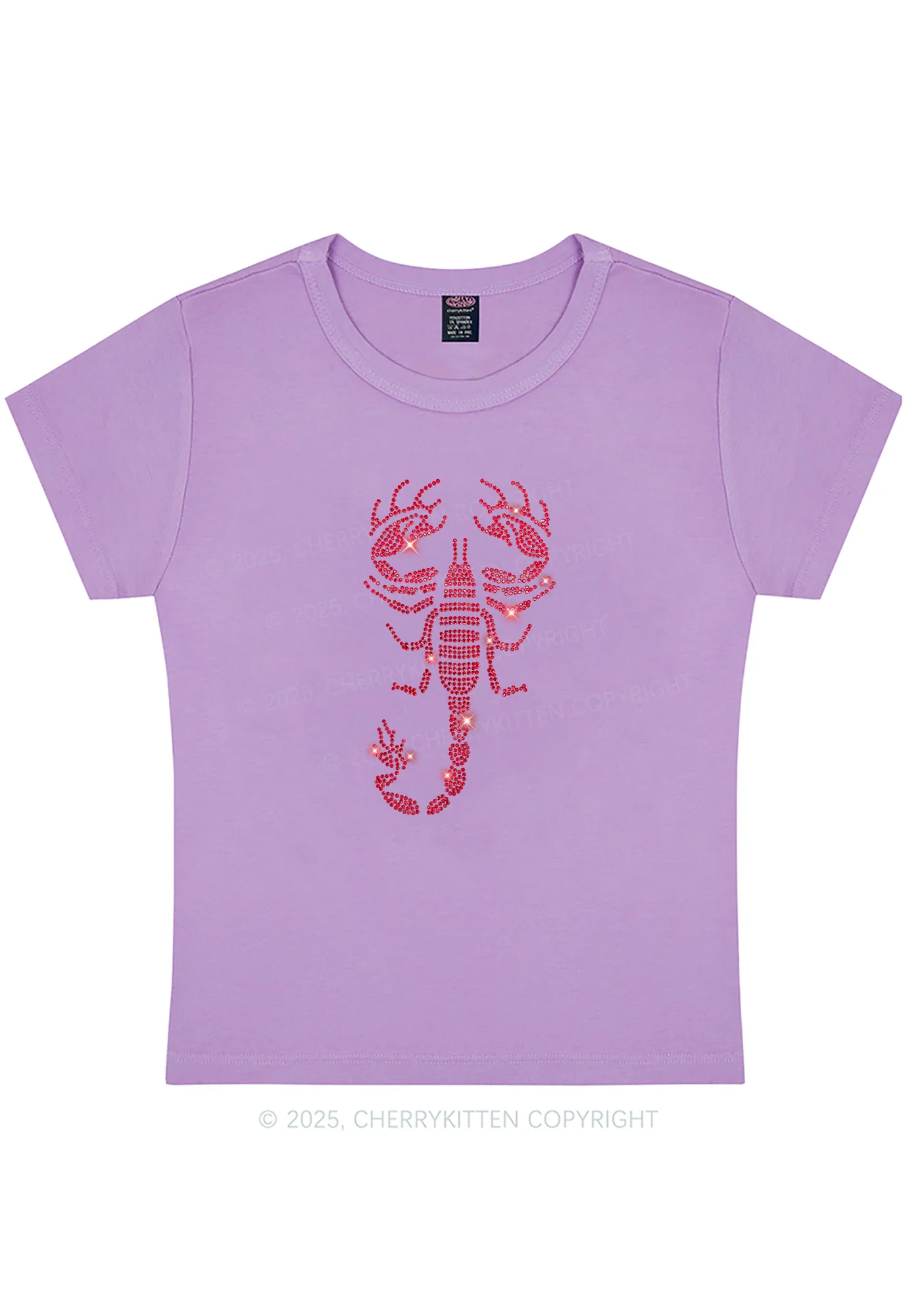 Rhinestone Red Scorpion Y2K Baby Tee Cherrykitten - Image 6