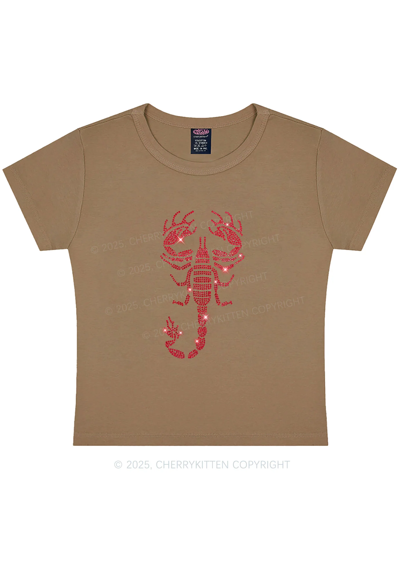 Rhinestone Red Scorpion Y2K Baby Tee Cherrykitten - Image 7