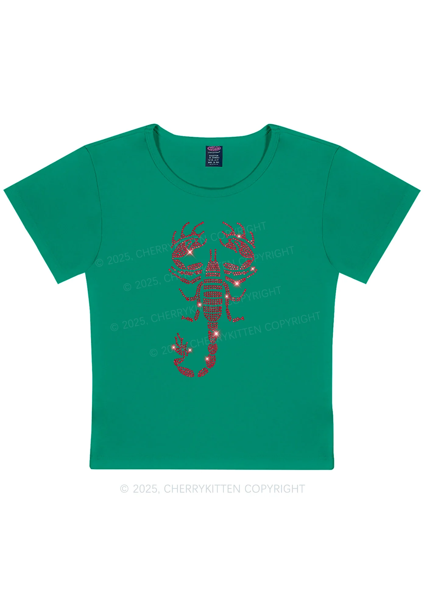 Rhinestone Red Scorpion Y2K Baby Tee Cherrykitten - Image 9