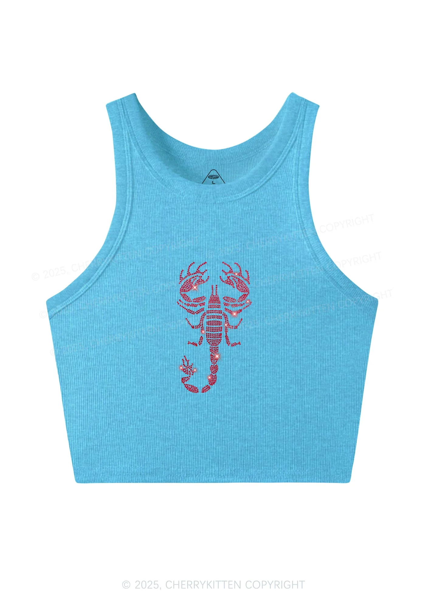 Rhinestone Red Scorpion Y2K Crop Tank Top Cherrykitten - Image 4