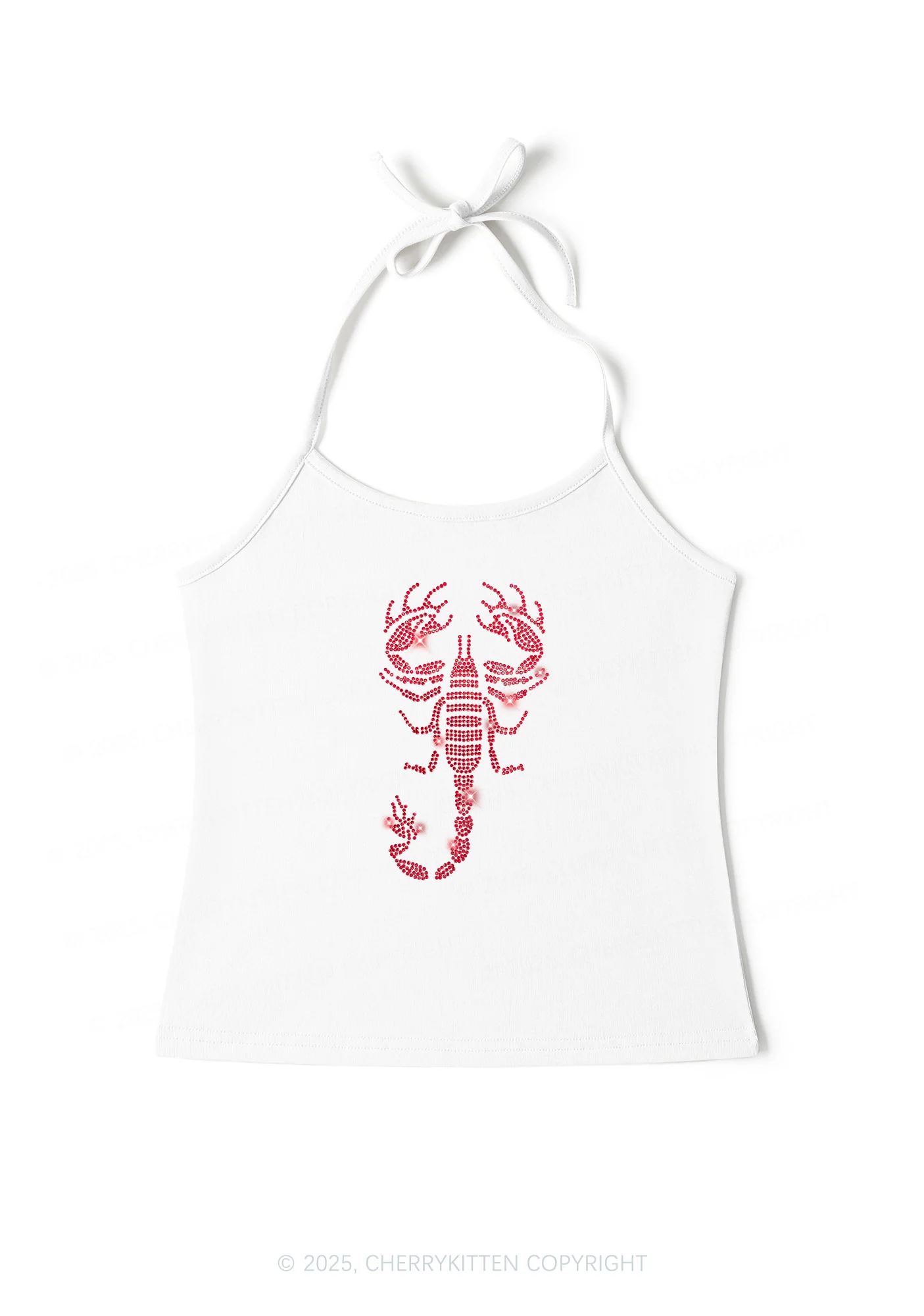 Rhinestone Red Scorpion Y2K Halter Neck Cami Cherrykitten - Image 2