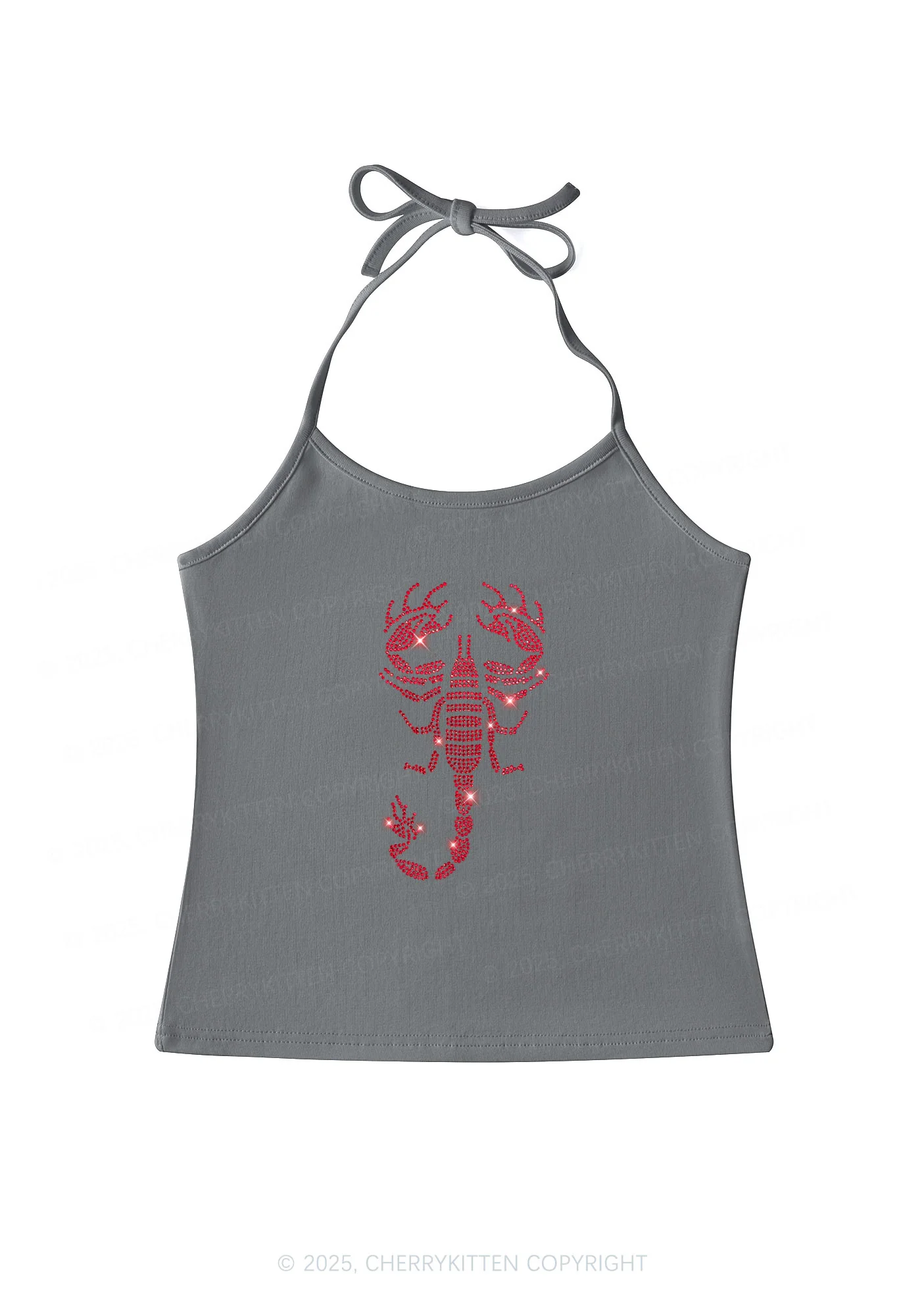 Rhinestone Red Scorpion Y2K Halter Neck Cami Cherrykitten - Image 3