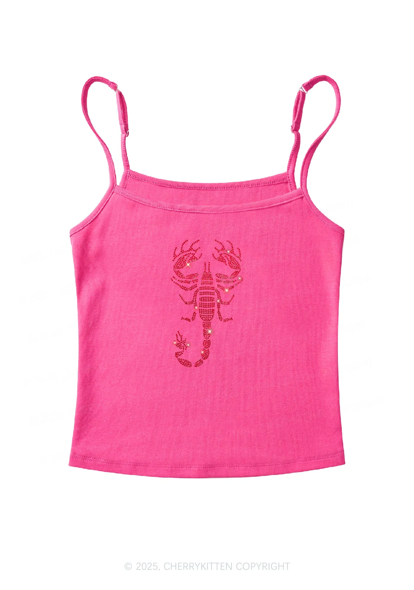 Rhinestone Red Scorpion Y2K Spaghetti Strap Cami Cherrykitten - Image 5