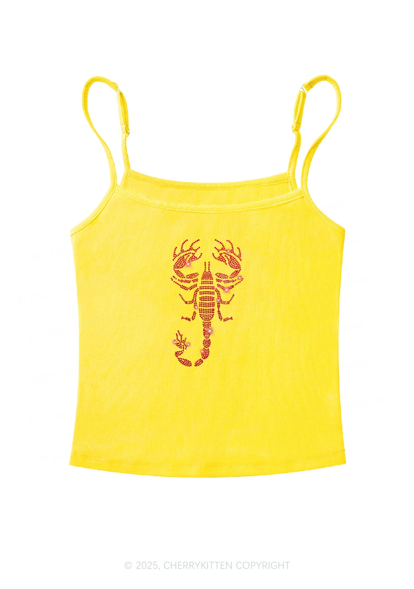 Rhinestone Red Scorpion Y2K Spaghetti Strap Cami Cherrykitten - Image 7