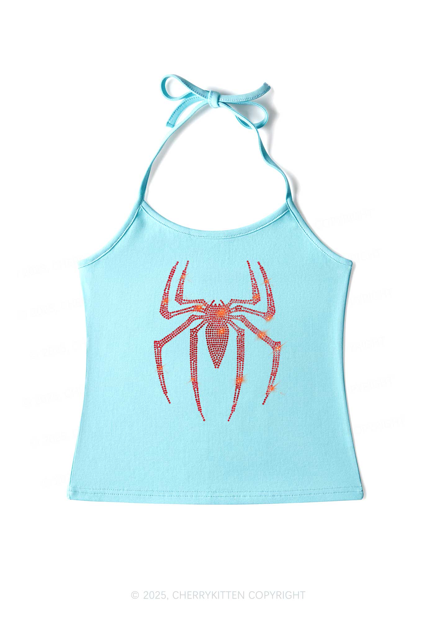 Rhinestone Red Spider Y2K Halter Neck Cami Cherrykitten - Image 2