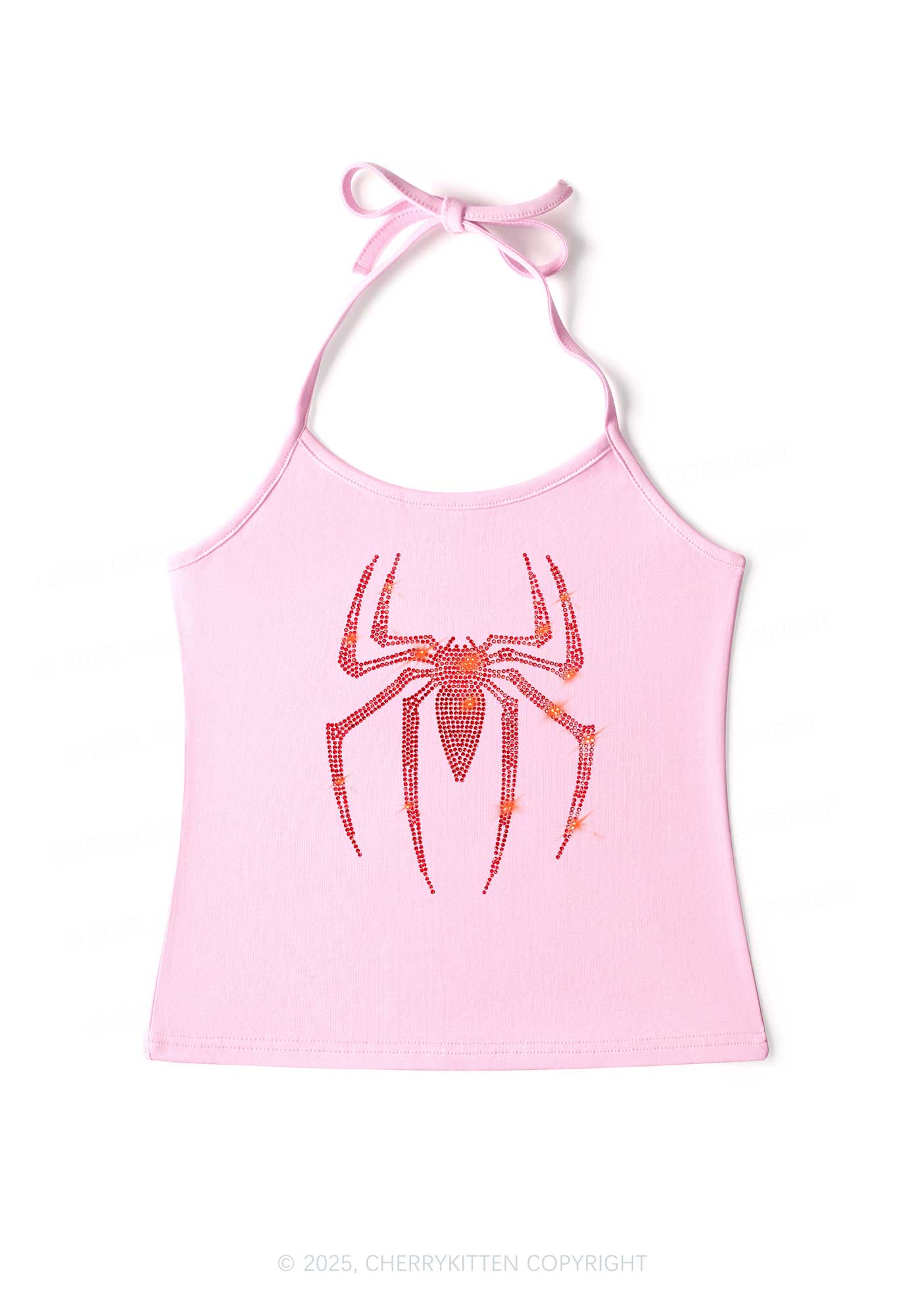 Rhinestone Red Spider Y2K Halter Neck Cami Cherrykitten - Image 3