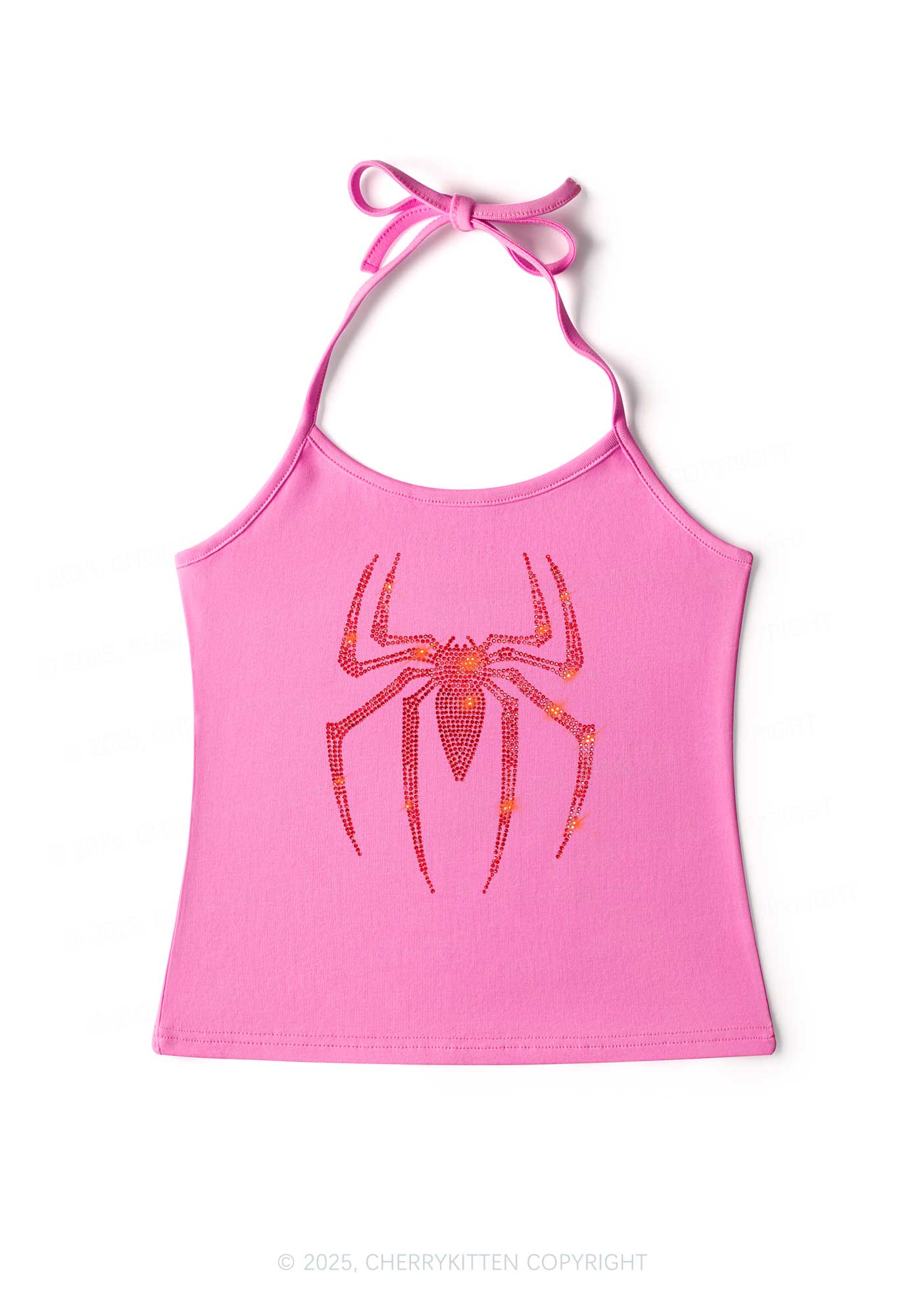 Rhinestone Red Spider Y2K Halter Neck Cami Cherrykitten - Image 5