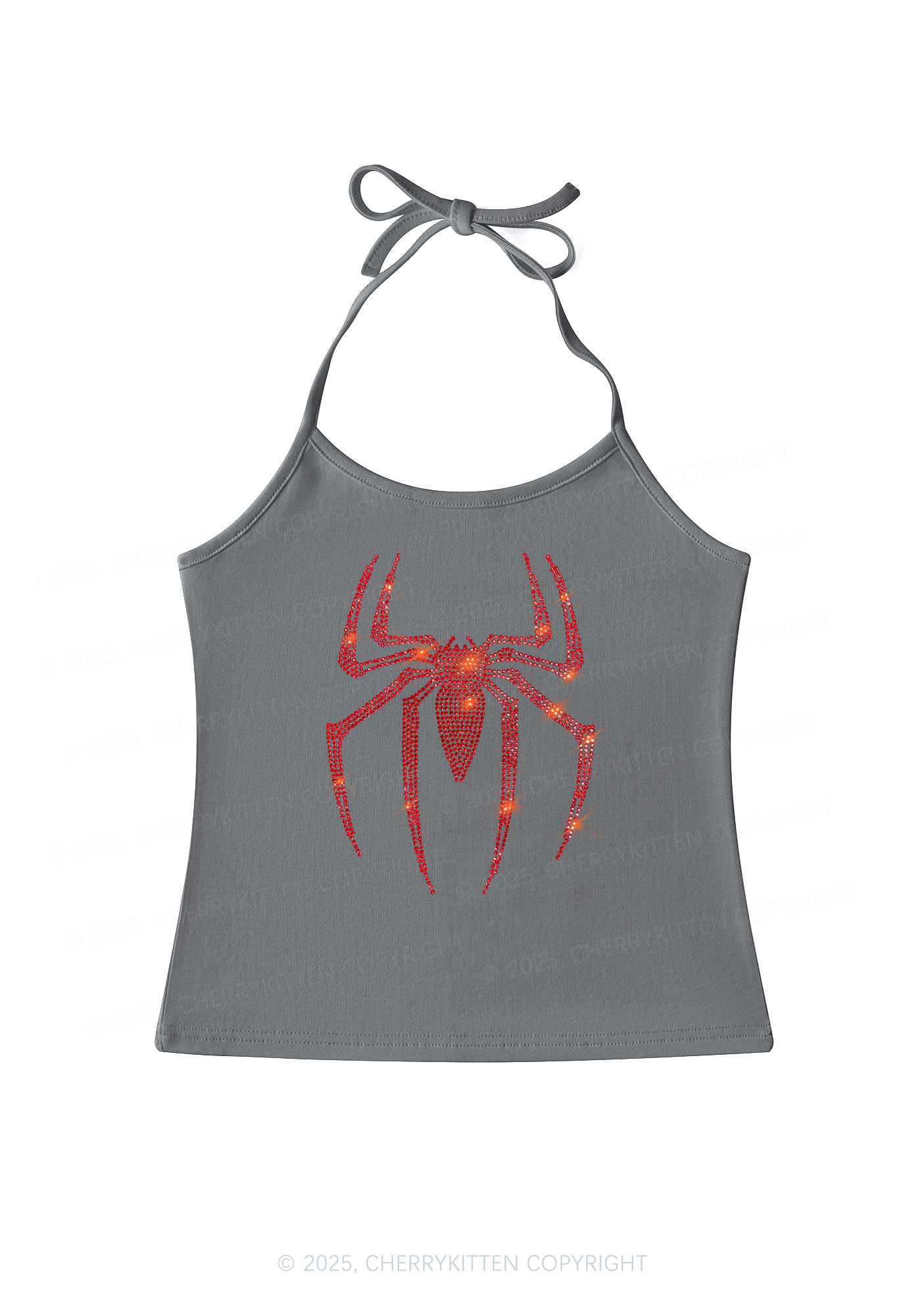 Rhinestone Red Spider Y2K Halter Neck Cami Cherrykitten - Image 6