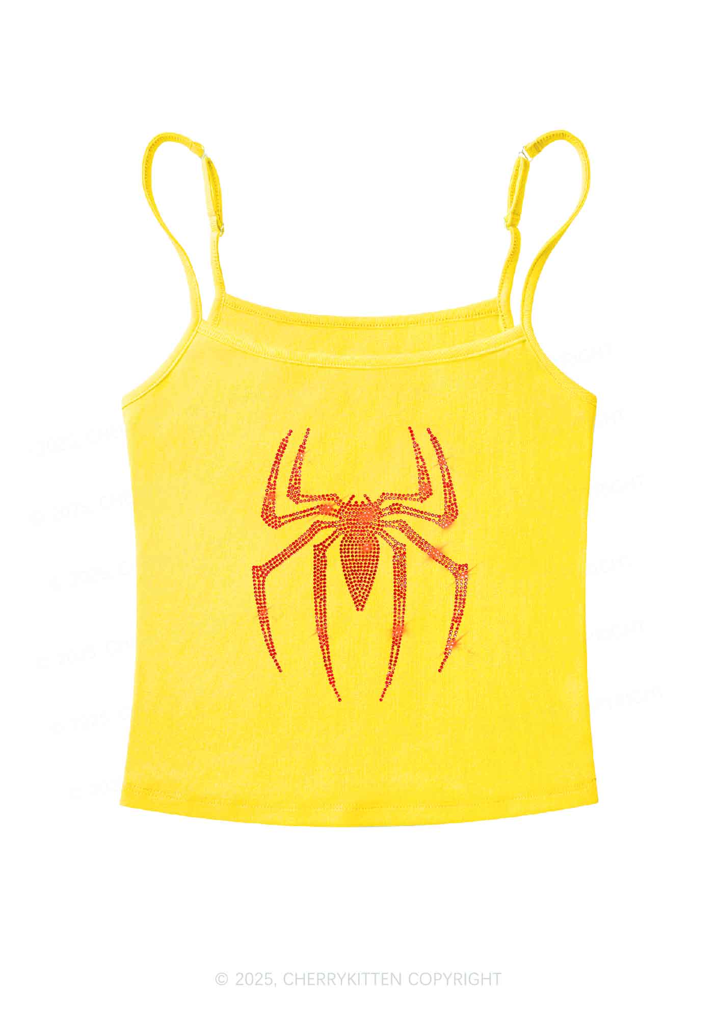 Rhinestone Red Spider Y2K Spaghetti Strap Cami Cherrykitten - Image 4