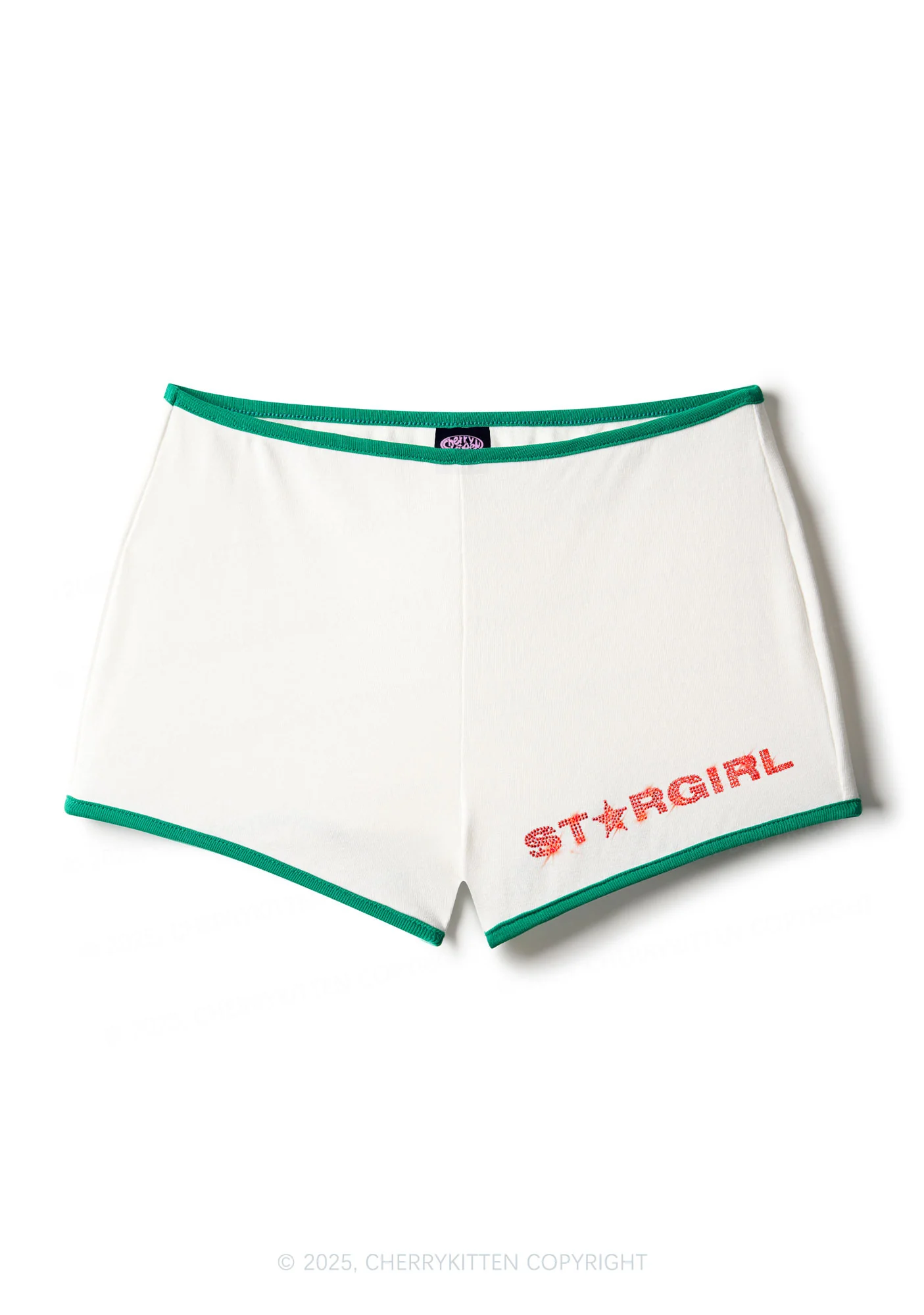 Rhinestone Red Stargirl Y2K Booty Shorts Cherrykitten - Image 3