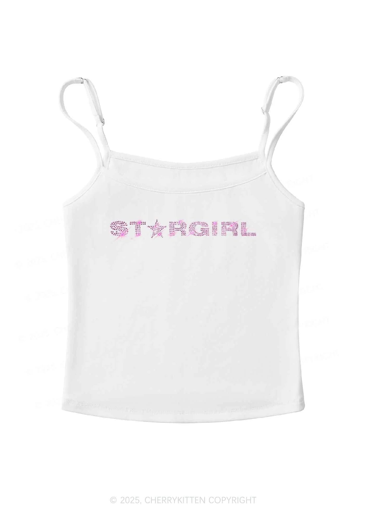 Rhinestone Red Stargirl Y2K Spaghetti Strap Cami Cherrykitten - Image 3