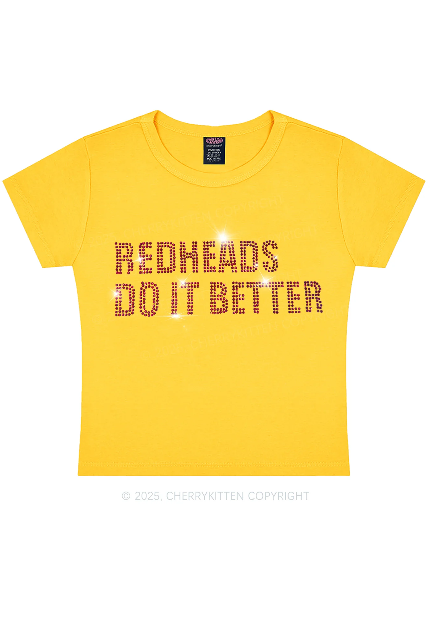 Rhinestone Redheads Do It Better Y2K Baby Tee Cherrykitten - Image 4