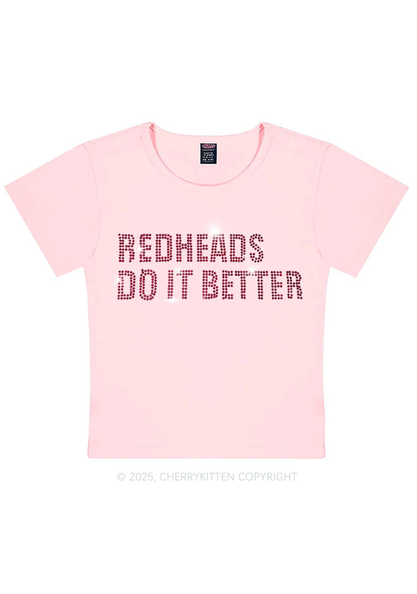 Rhinestone Redheads Do It Better Y2K Baby Tee Cherrykitten - Image 6