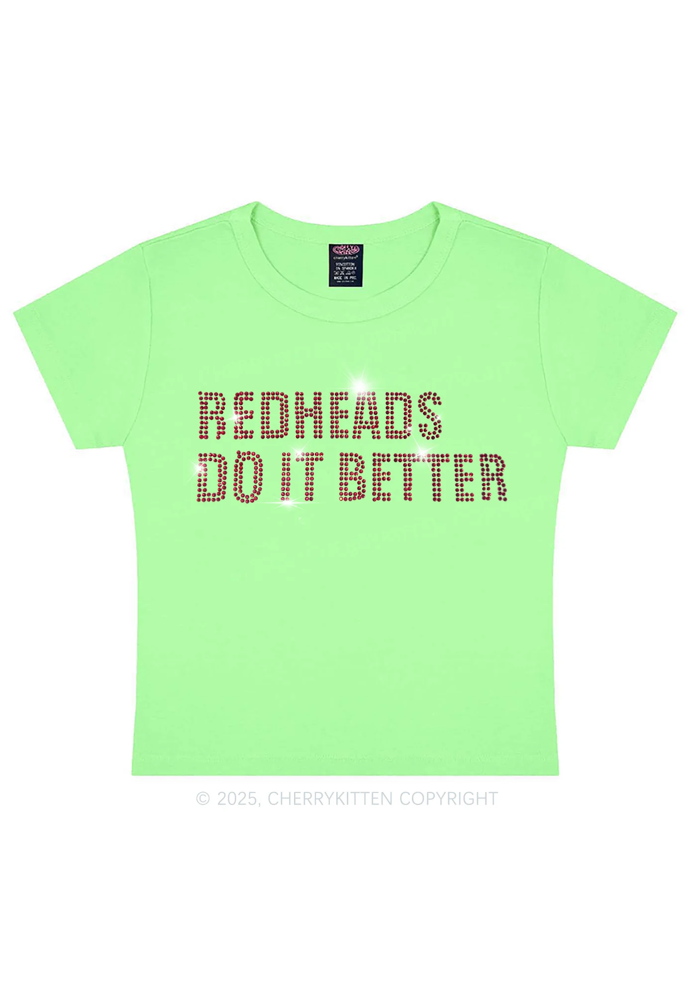 Rhinestone Redheads Do It Better Y2K Baby Tee Cherrykitten - Image 7