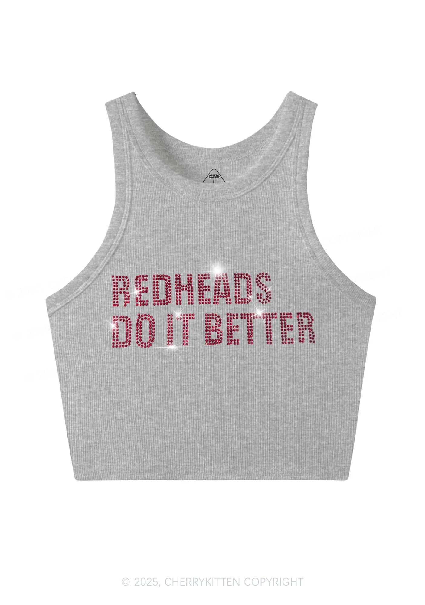 Rhinestone Redheads Do It Better Y2K Crop Tank Top Cherrykitten - Image 4