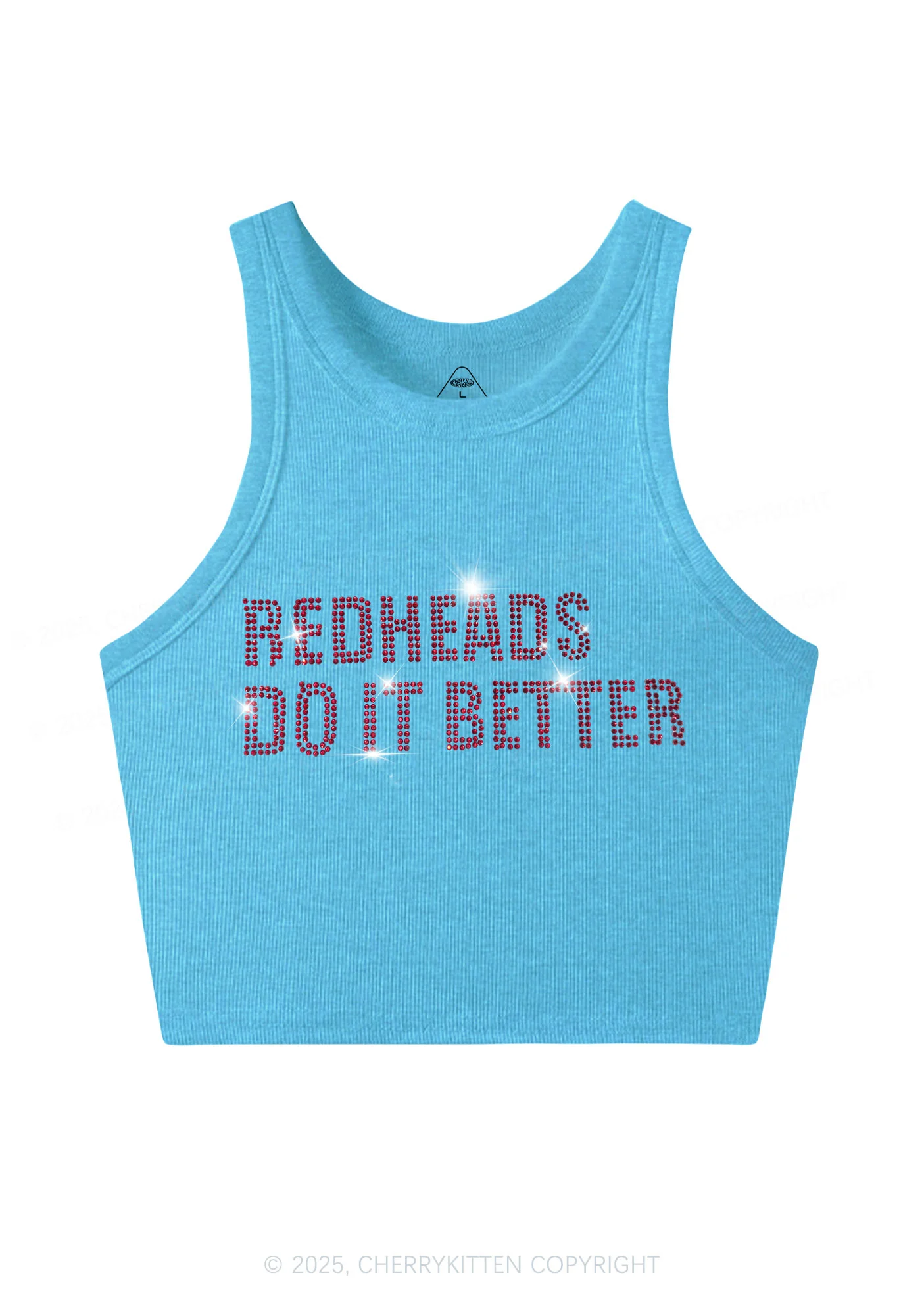 Rhinestone Redheads Do It Better Y2K Crop Tank Top Cherrykitten - Image 5