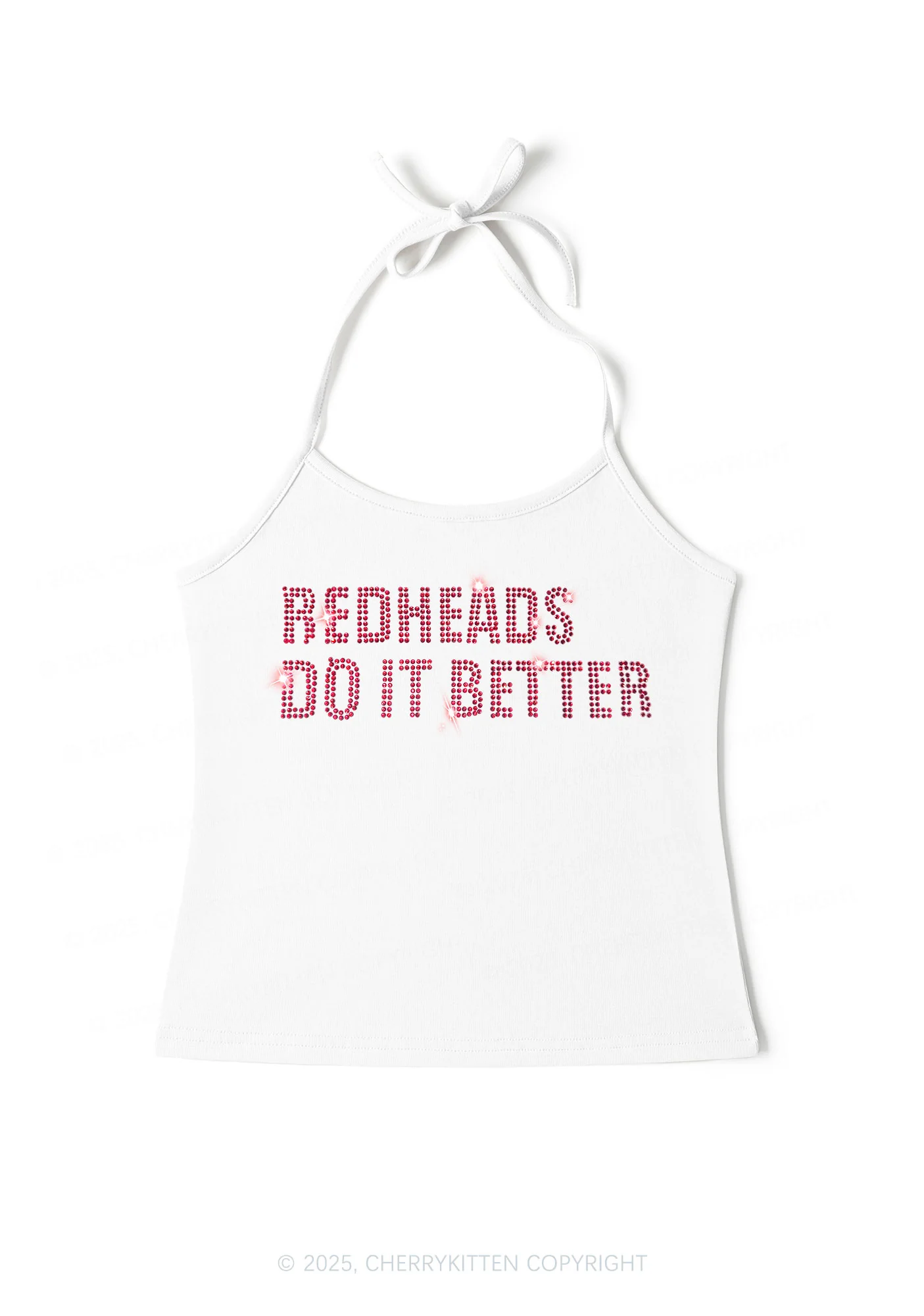Rhinestone Redheads Do It Better Y2K Halter Neck Cami Cherrykitten - Image 3