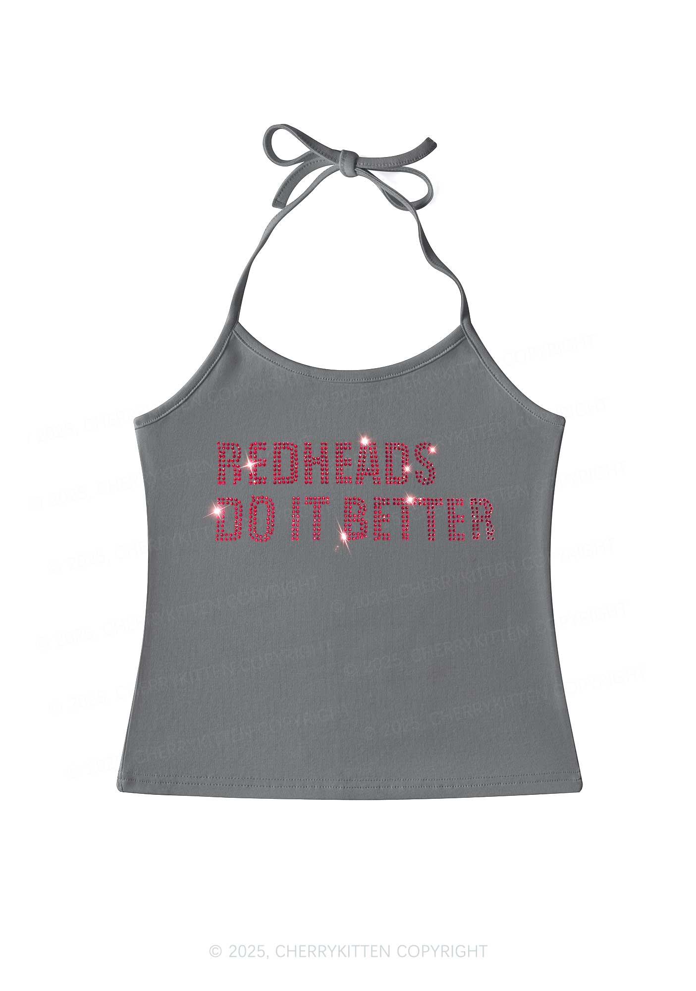 Rhinestone Redheads Do It Better Y2K Halter Neck Cami Cherrykitten - Image 5