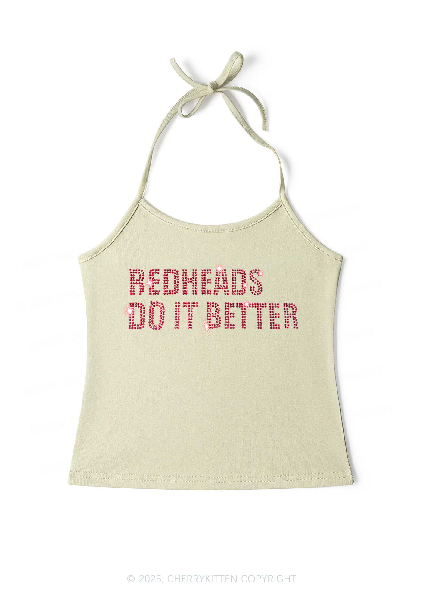 Rhinestone Redheads Do It Better Y2K Halter Neck Cami Cherrykitten - Image 6