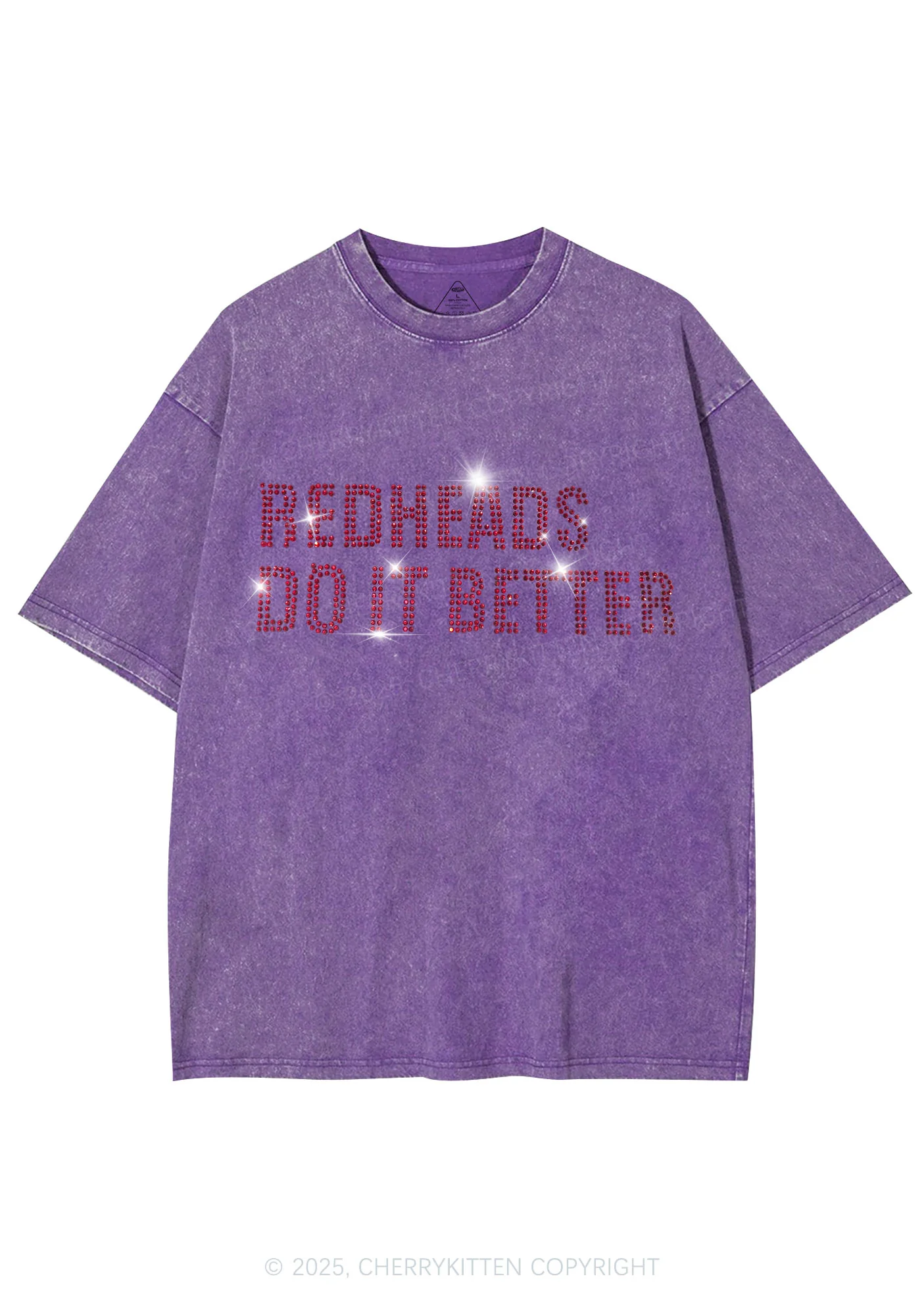 Rhinestone Redheads Do It Better Y2K Shirts Washed Tee Cherrykitten - Image 6