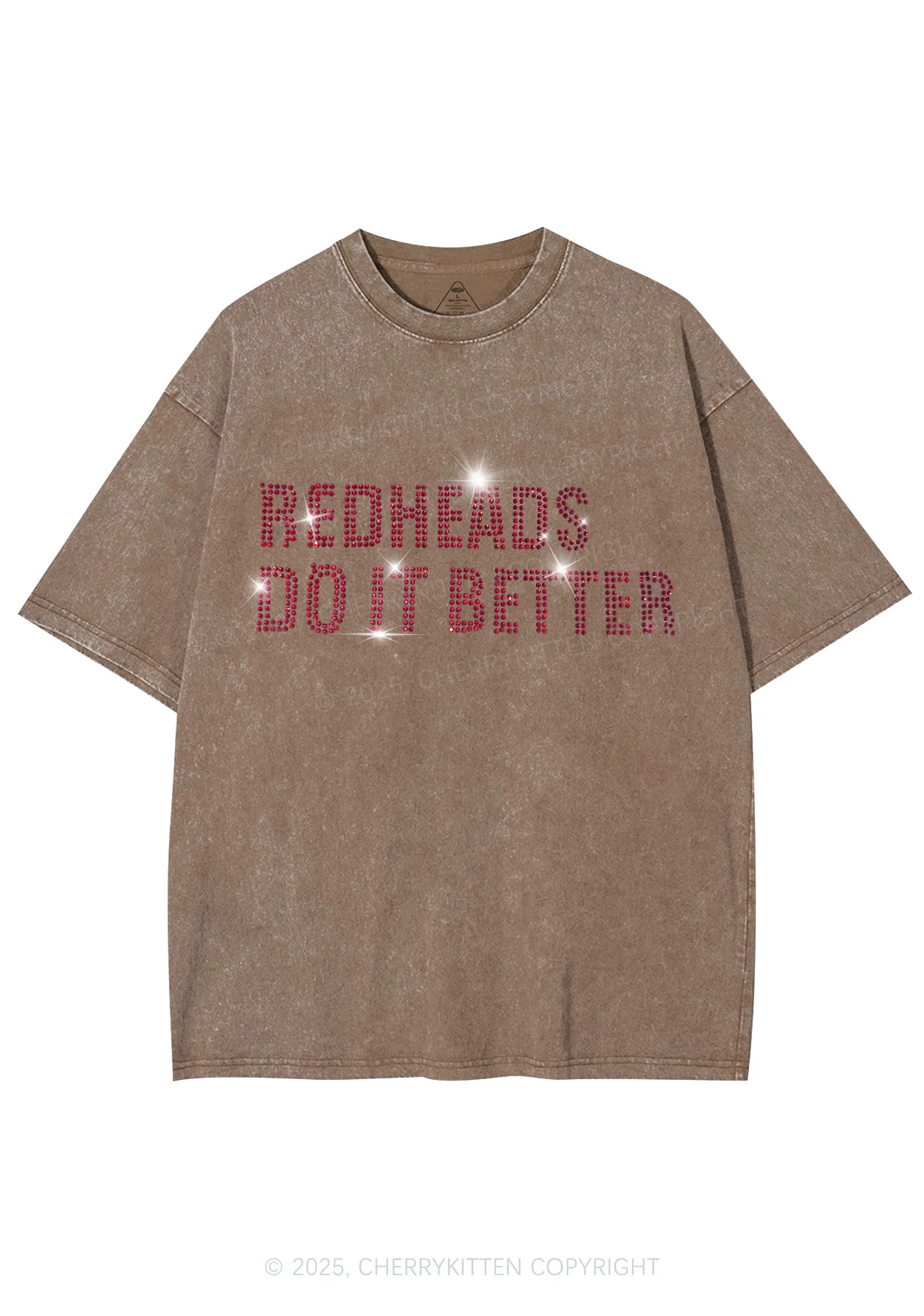 Rhinestone Redheads Do It Better Y2K Shirts Washed Tee Cherrykitten - Image 7