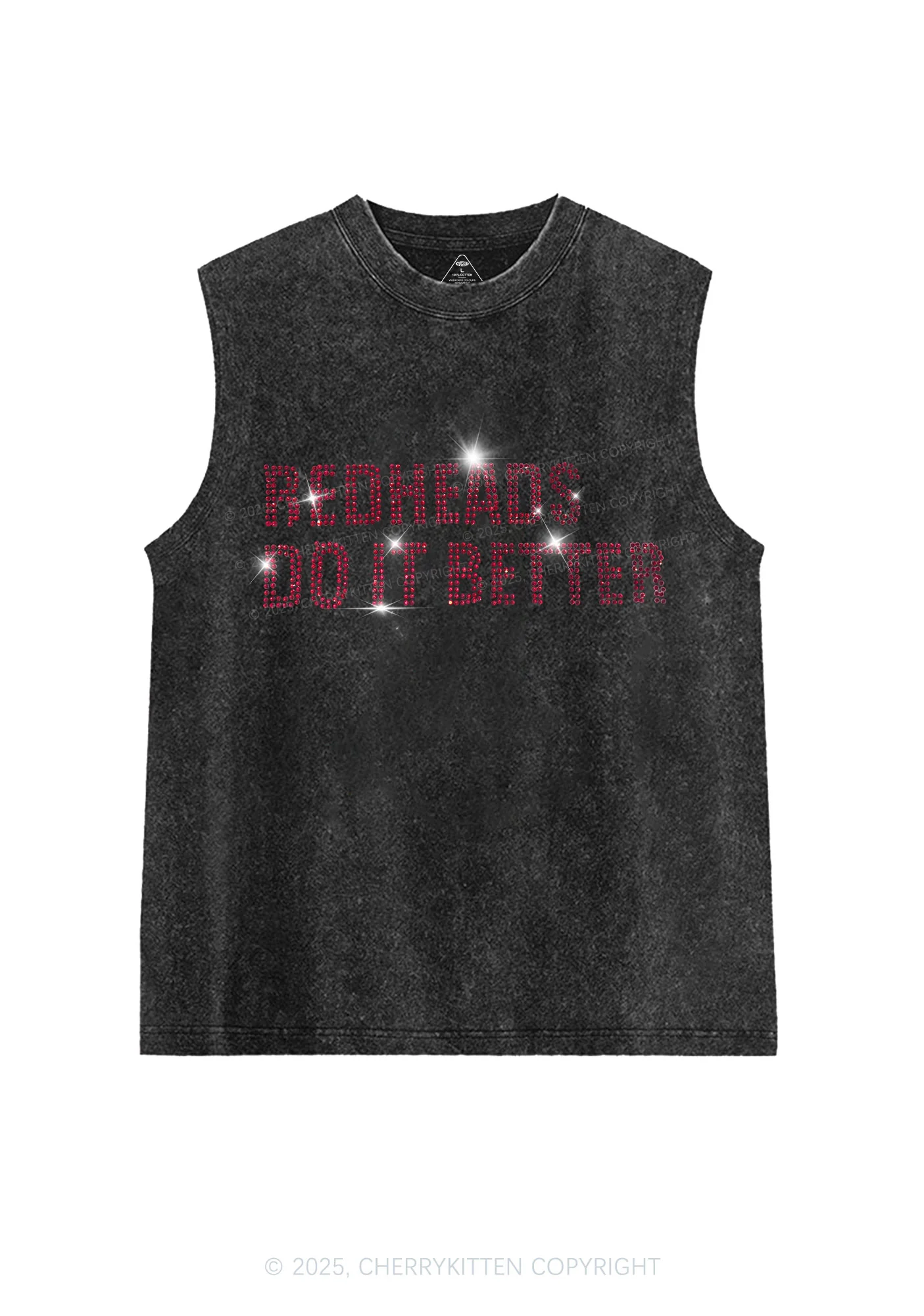 Rhinestone Redheads Do It Better Y2K Washed Muscle Tank Cherrykitten - Image 3