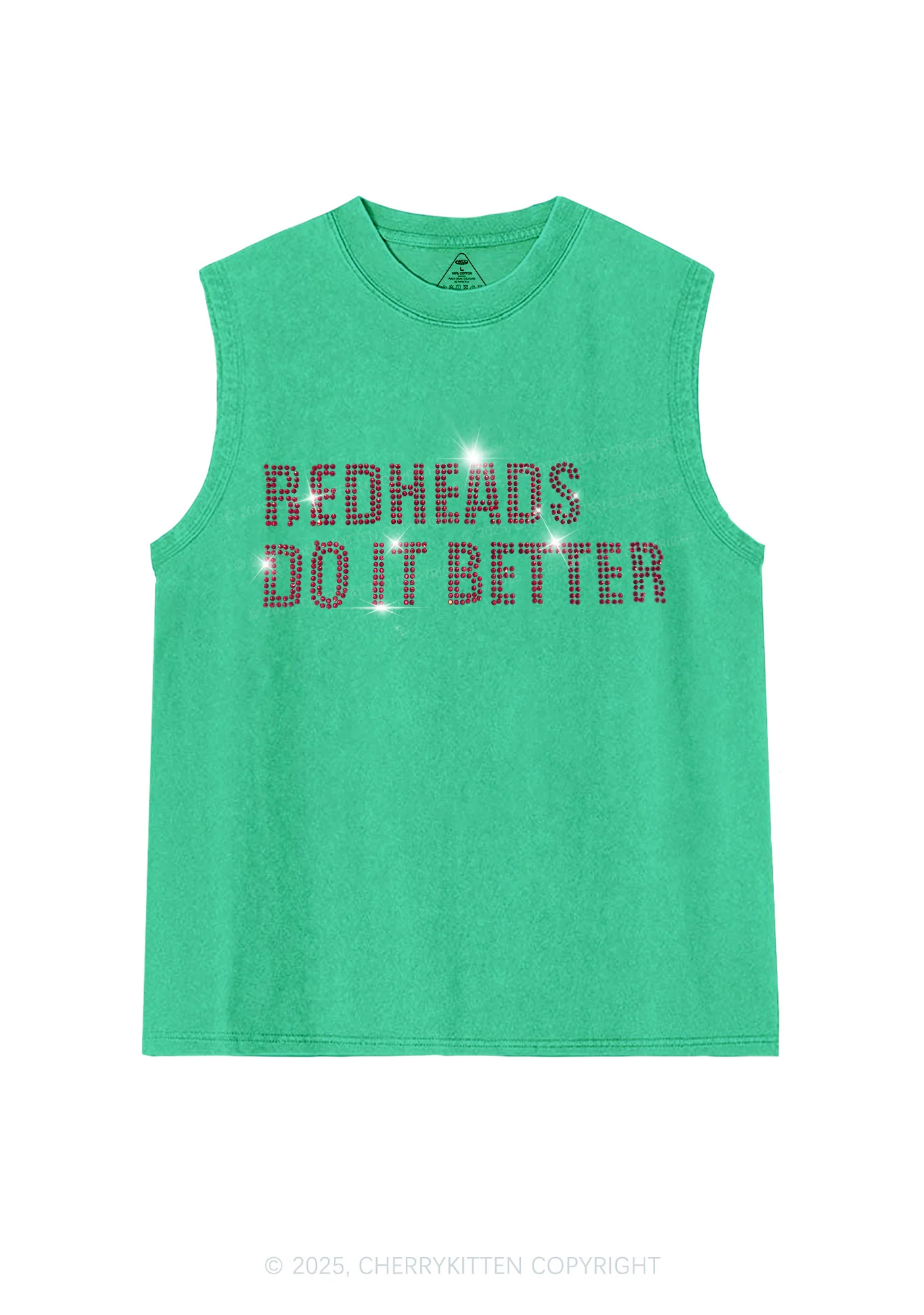 Rhinestone Redheads Do It Better Y2K Washed Muscle Tank Cherrykitten - Image 4