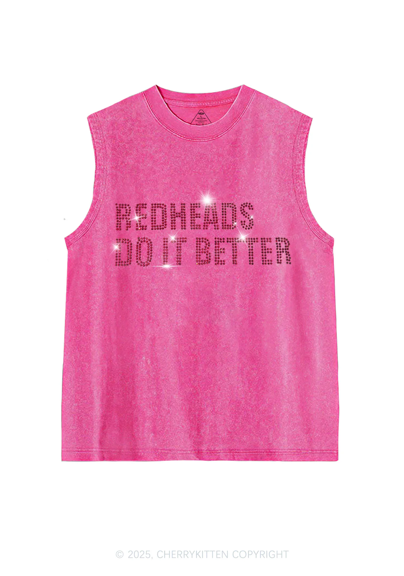 Rhinestone Redheads Do It Better Y2K Washed Muscle Tank Cherrykitten - Image 5