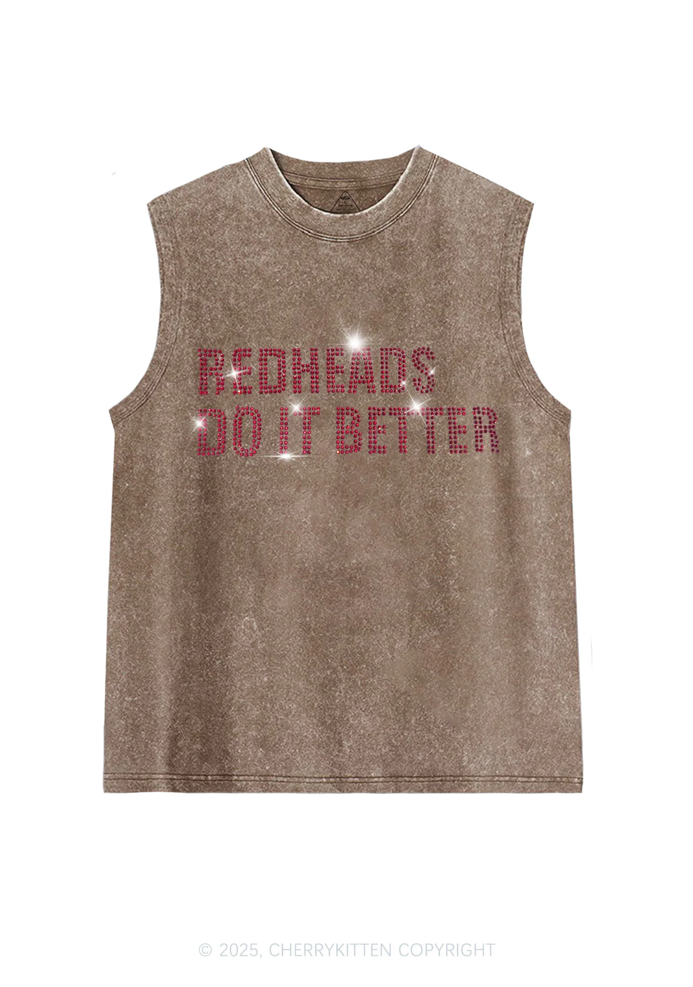 Rhinestone Redheads Do It Better Y2K Washed Muscle Tank Cherrykitten - Image 6