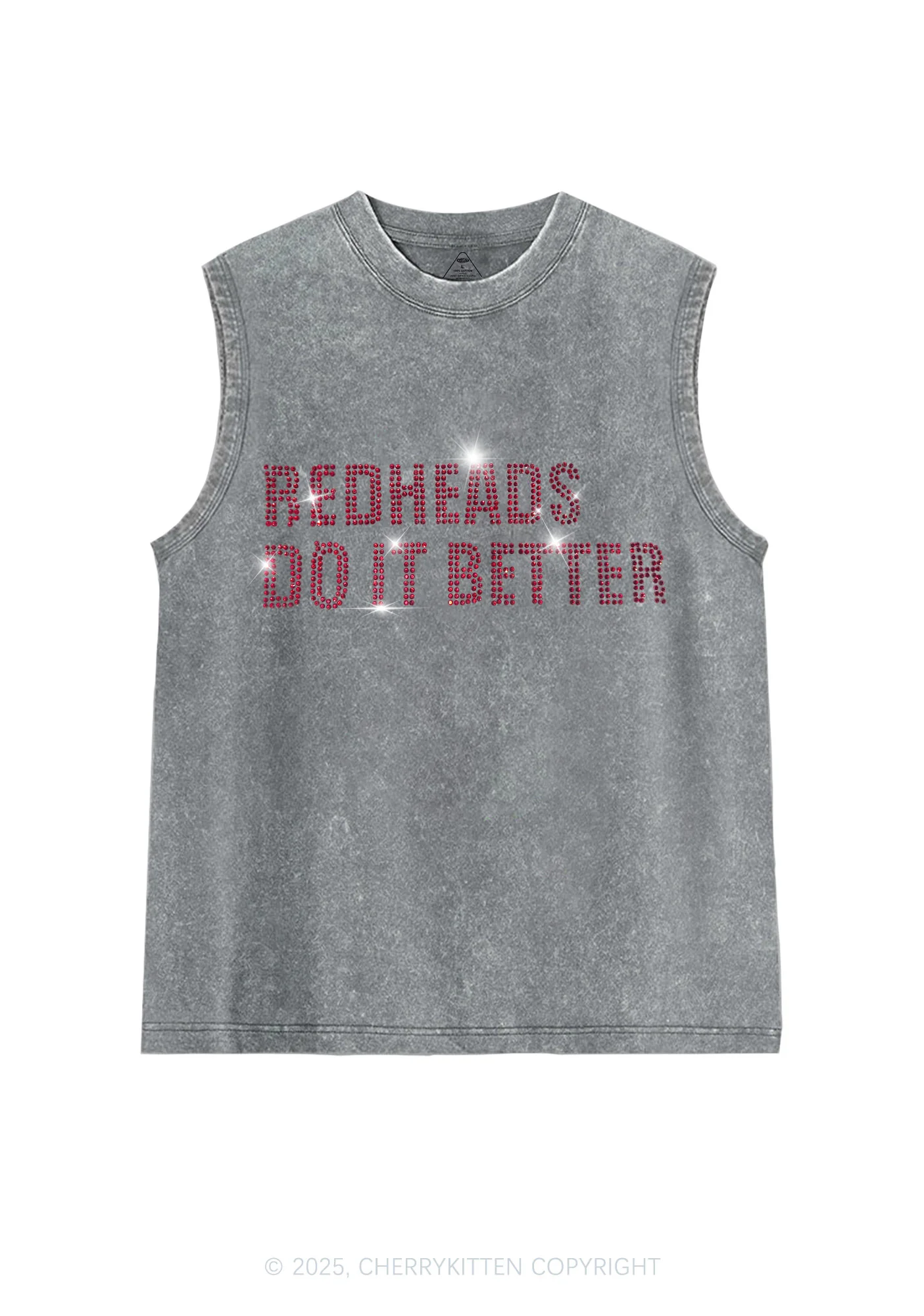 Rhinestone Redheads Do It Better Y2K Washed Muscle Tank Cherrykitten - Image 7