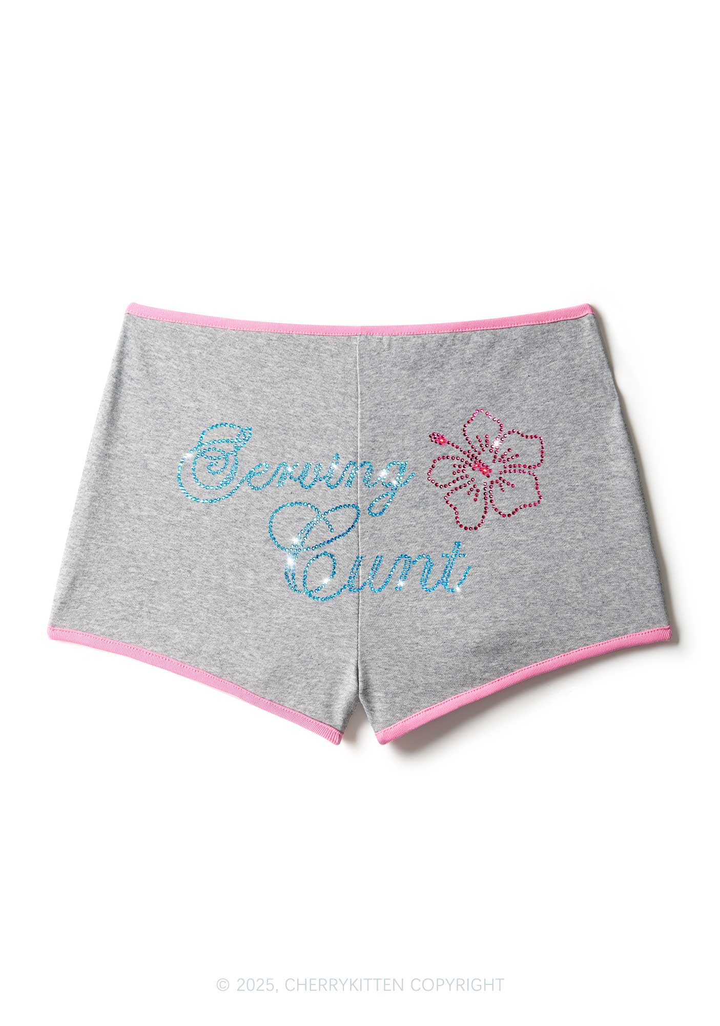 Rhinestone Serving Cxxt Y2K Booty Shorts Cherrykitten - Image 3