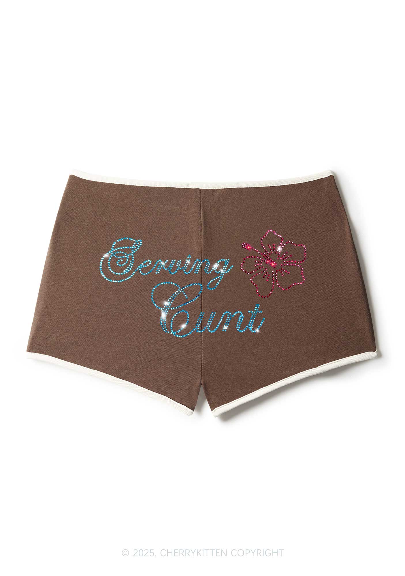 Rhinestone Serving Cxxt Y2K Booty Shorts Cherrykitten - Image 5