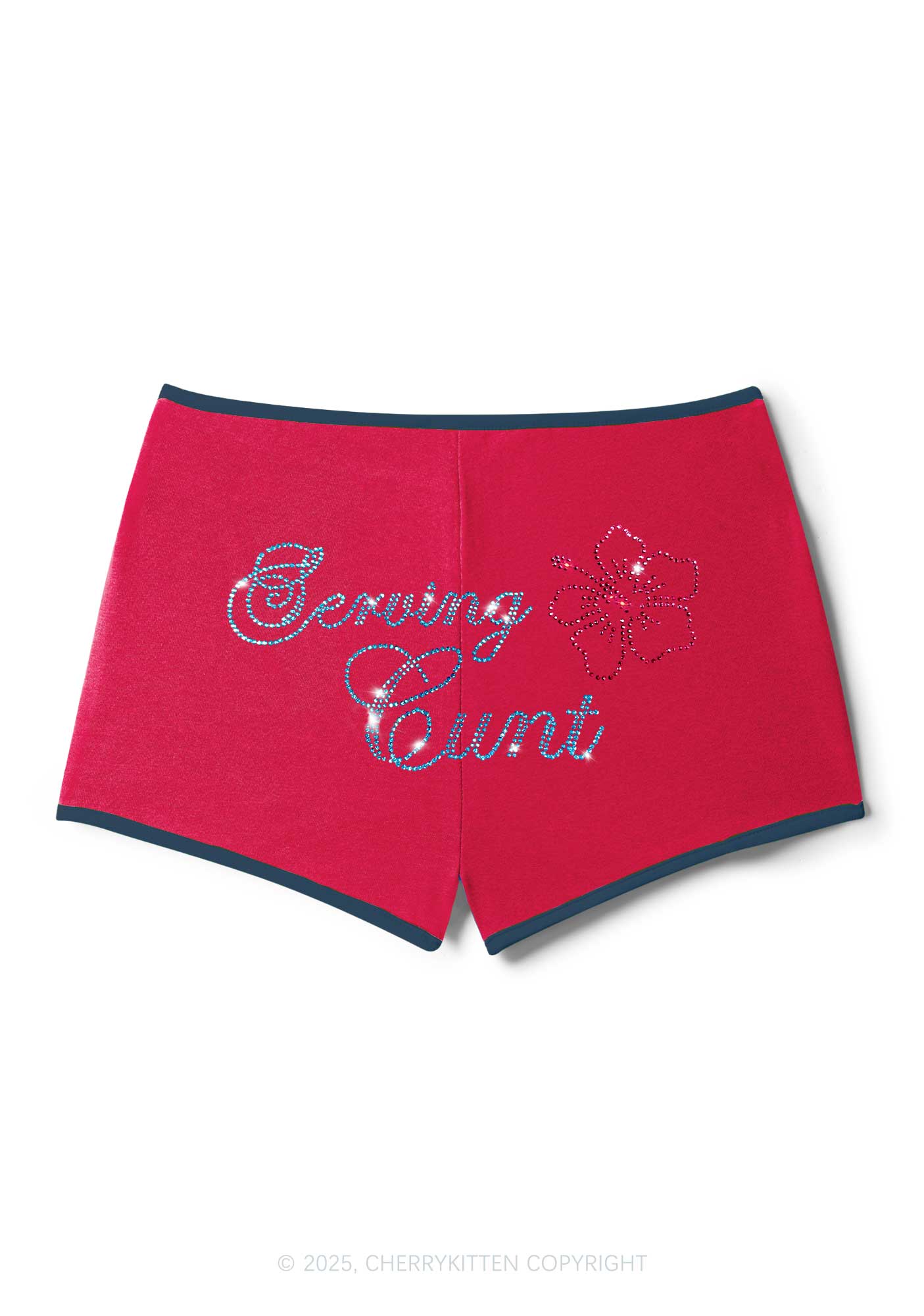 Rhinestone Serving Cxxt Y2K Booty Shorts Cherrykitten - Image 6