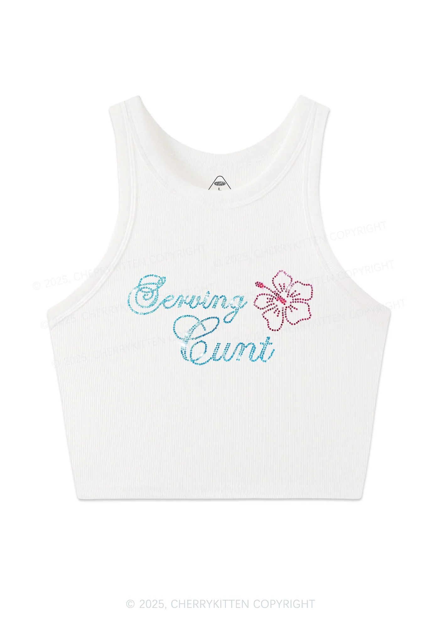 Rhinestone Serving Cxxt Y2K Crop Tank Top Cherrykitten - Image 3