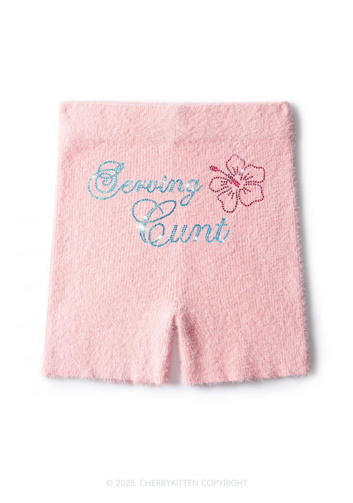 Rhinestone Serving Cxxt Y2K Fluffy Shorts Cherrykitten - Image 3
